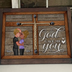 God Gave Me You Kissing Couple Gift For Him Her Personalized Poster