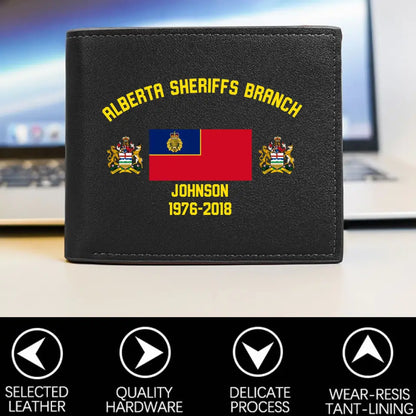 Personalized Royal Canadian Mounted Police Custom Rank & Name Leather Wallet