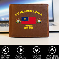 Personalized Royal Canadian Mounted Police Custom Rank & Name Leather Wallet