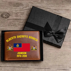 Personalized Royal Canadian Mounted Police Custom Rank & Name Leather Wallet