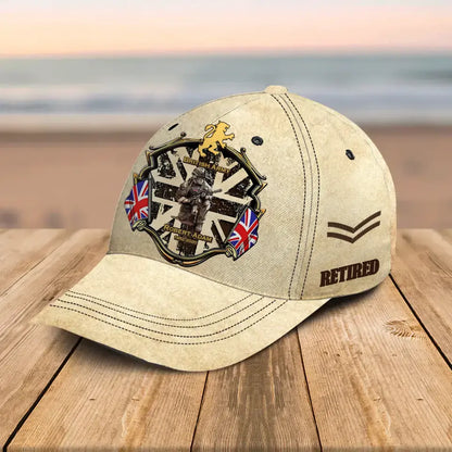Personalized UK Army Veteran Custom Rank, Name & Service Time Cap