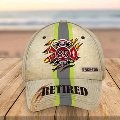 Personalized Retired US Firefighter Custom Name Firefighter Logo Cap