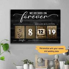 Wedding Date Art Personalized Canvas