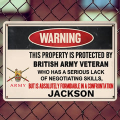 This Preperty Ls Protected By A Veteran/Police/Firefighter - Personalized Custom Metal Sign2