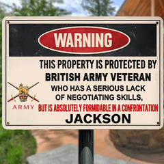 This Preperty Ls Protected By A Veteran/Police/Firefighter - Personalized Custom Metal Sign2