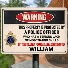 This Preperty Ls Protected By A Veteran/Police/Firefighter - Personalized Custom Metal Sign2