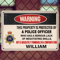 This Preperty Ls Protected By A Veteran/Police/Firefighter - Personalized Custom Metal Sign2