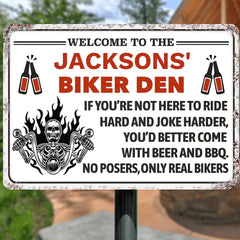 Only Real Bikers - Gift for a Biker - Personalized Custom Metal Sign