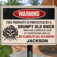 Grumpy Biker - Gift for a Biker - Personalized Custom Metal Sign