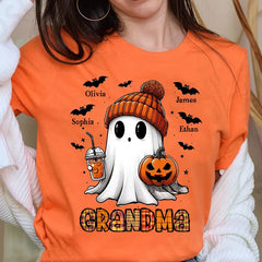 Grandma Ghost And Bat Kid Names Personalized T-shirt