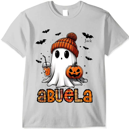 Grandma Ghost And Bat Kid Names Personalized T-shirt