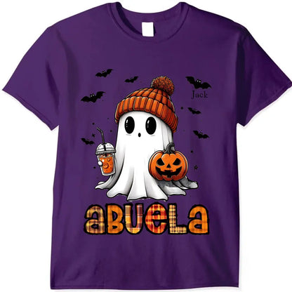 Grandma Ghost And Bat Kid Names Personalized T-shirt