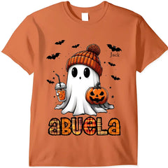 Grandma Ghost And Bat Kid Names Personalized T-shirt