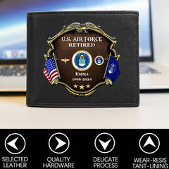 Personalized US Veterans Custom Name Veterans Custom All Branch Wallet