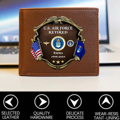 Personalized US Veterans Custom Name Veterans Custom All Branch Wallet