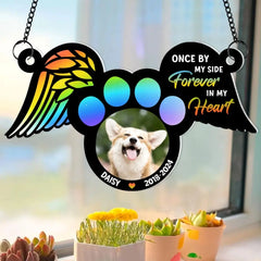 Custom Photo Gifts For Memorial Suncatcher Ornament Upload Pet & Paw