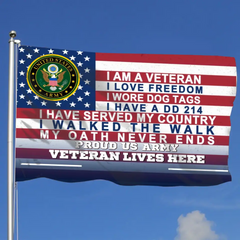 Personalized Flag for a Veteran - I Love Freedom