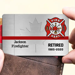 Personalized Canadian Veteran/Police/Firefighter Wallet Card Printed