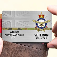 Personalized Australian Veteran/Police/Firefighter Wallet Card Printed