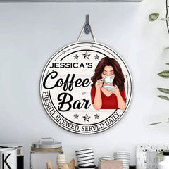 Coffee Bar Personalized Wood Sign Decor for Home, Kitchen, Coffee Station, Office