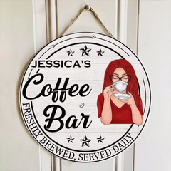 Coffee Bar Personalized Wood Sign Decor for Home, Kitchen, Coffee Station, Office