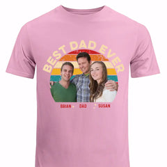 Personalized Upload Your Family Photo Best Dad Ever Tshirt Printed