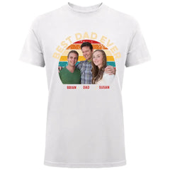 Personalized Upload Your Family Photo Best Dad Ever Tshirt Printed