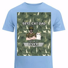 Personalzied Best Cat Dad Ever 3D TShirt Printed