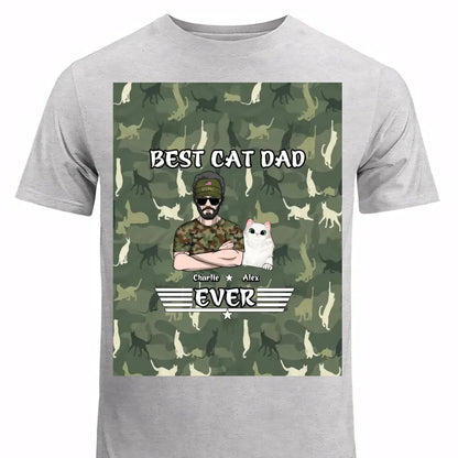 Personalzied Best Cat Dad Ever 3D TShirt Printed