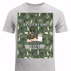 Personalzied Best Cat Dad Ever 3D TShirt Printed