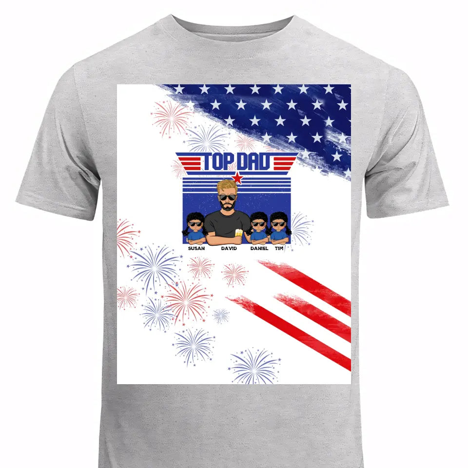 Personalzied Top Dad & Kid Name Gift For Dad For Father 3D T-Shirt Printed