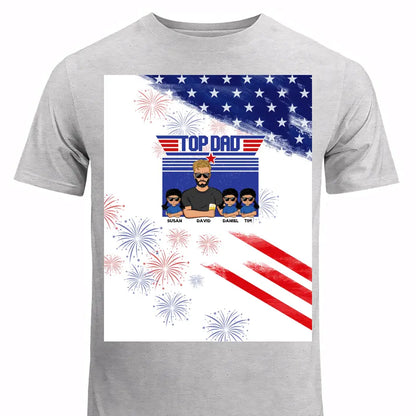 Personalzied Top Dad & Kid Name Gift For Dad For Father 3D T-Shirt Printed