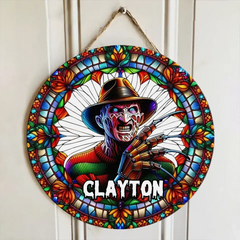 Custom Halloween Horror Characters Suncatcher, Horror Movie Art, Halloween Decor