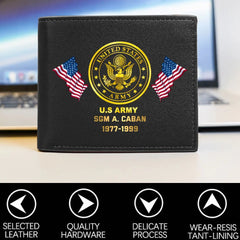 Personalized US Veteran Custom Name Wallet Printed(RFID BLOCKING)