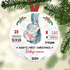 Ornement de Noël pour bébé éléphant