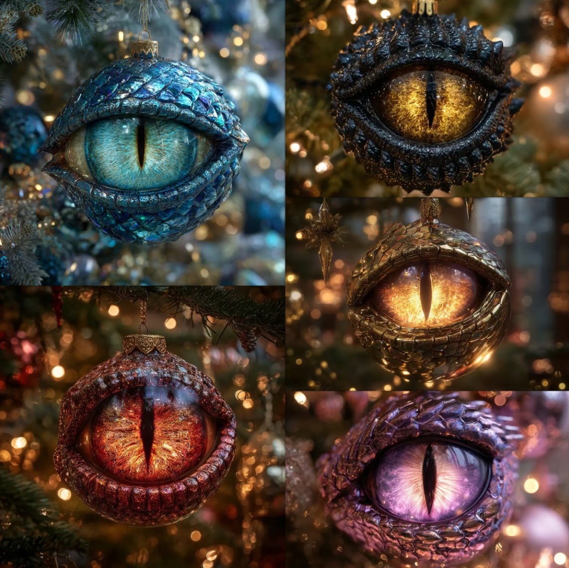 🔥 ✨ Enchanted Dragon Eye Ornament – A Magical Touch for Your Holiday Tree✨
