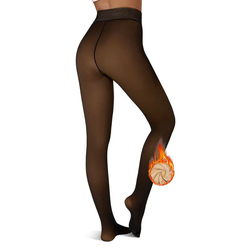 New Compression Band Model One-Seam Translucent Fleece Lined Tights