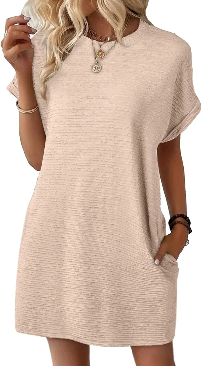 Women's Lightweight Summer Short Sleeve Dress with Pockets