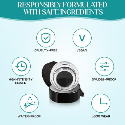 ANYHAS Eyeliner Applicator Kit, Eyeliner Guide With Eyeliner Cream Reusable Silicone Eye Liner Tool Waterproof Eyeliner Easy No-Skip Eyeliner Cosmetic Makeup