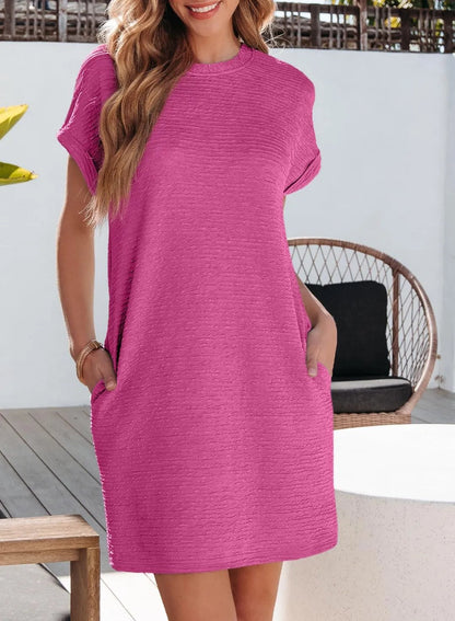 Women's Lightweight Summer Short Sleeve Dress with Pockets