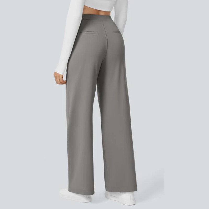 High-Waist Straight-Leg Work Pants Set