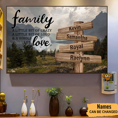 A Little Whole Lot of Love Multi-Names - Gift For Family, Personalized Horizontal Canva