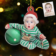 Custom Photo Santa Baby - Family Personalized Custom Ornament - Acrylic Custom Shaped - Christmas Gift For Baby Kids, Newborn Baby