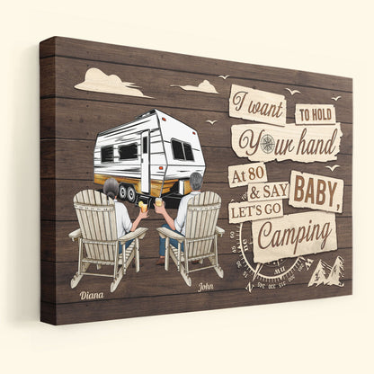 Baby Let's Go Camping At 80 - Personalized Wrapped Canvas