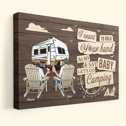 Baby Let's Go Camping At 80 - Personalized Wrapped Canvas