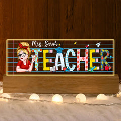 Best gift for Teachers, Personalized Teacher Acrylic Block LED Night Light