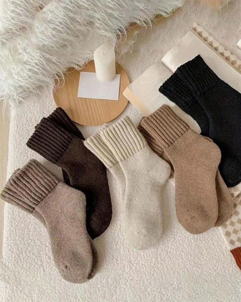 Cozy Ribbed Fleece Lined Crew Socks