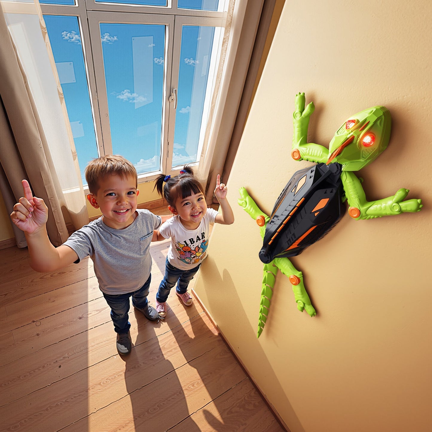 Wall Crawler Gecko - LED RC Toy for Indoor Family Fun & Prank Gifts