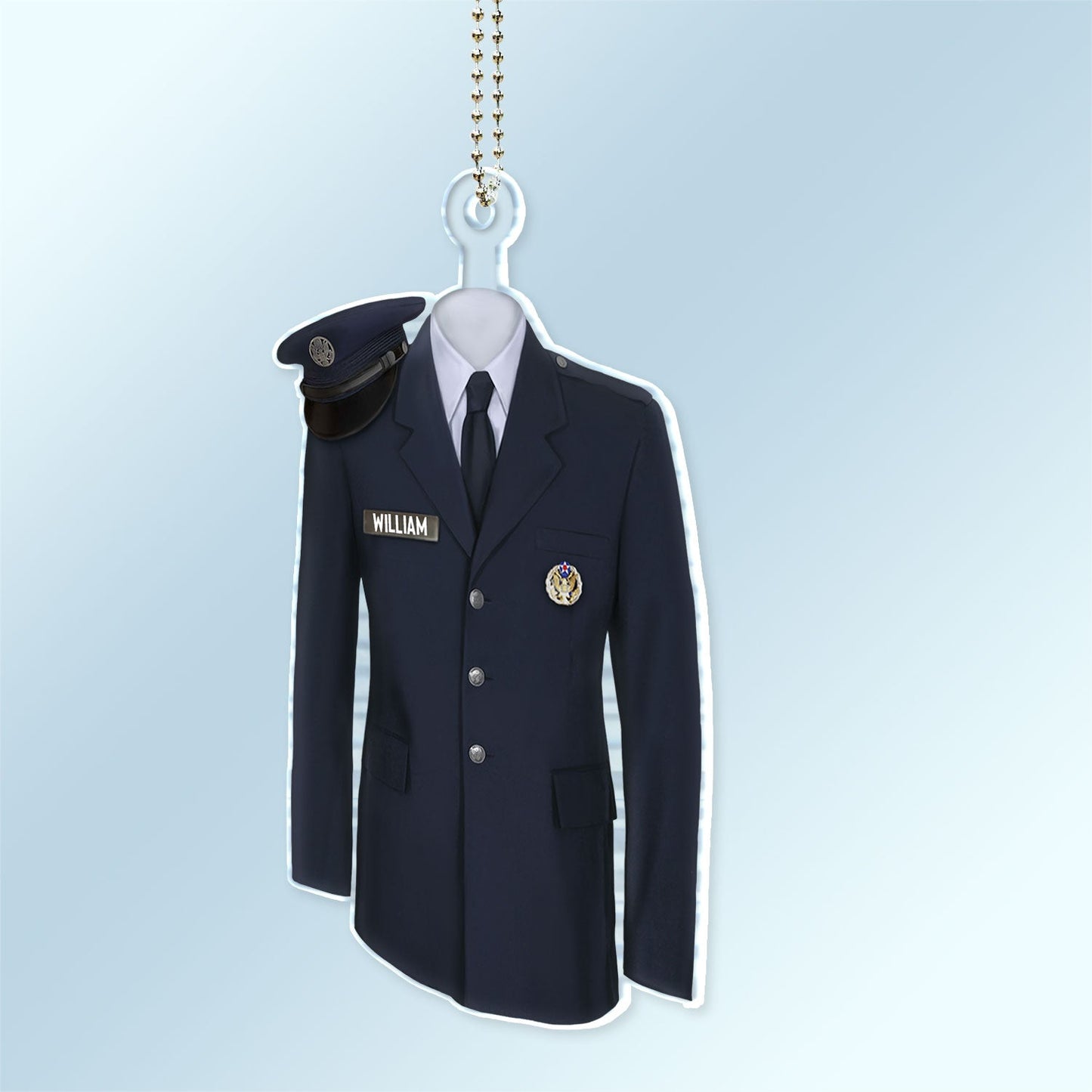 Navy Uniform - Gift For Veteran, Militant - Personalized Acrylic Car Hanger