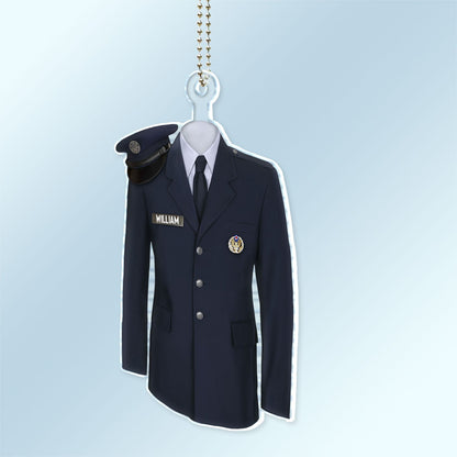 Navy Uniform - Gift For Veteran, Militant - Personalized Acrylic Car Hanger
